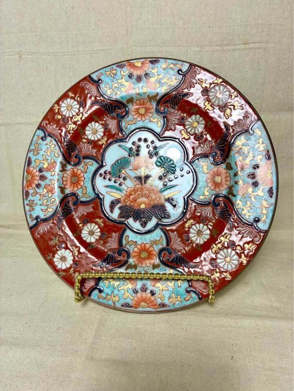 Vintage Imari-Style Porcelain Charger Plate